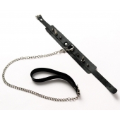 Черный ошейник с шипами и поводком - Crazy Handmade - купить с доставкой в Махачкале