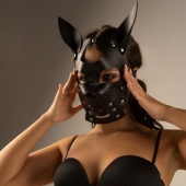 Черная маска  Собака  с ушками - Crazy Handmade - купить с доставкой в Махачкале