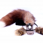 Игровой комплект: серебристая анальная пробка с пушистым хвостом и ободок-ушки - Crazy Handmade - купить с доставкой в Махачкале