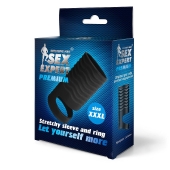 Черная открытая насадка на пенис с кольцом для мошонки XXXL-size - 9,9 см. - Sex Expert - в Махачкале купить с доставкой