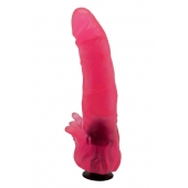 Розовая насадка для страпона с клиторальными лепестками - 18,5 см. - LOVETOY (А-Полимер) - купить с доставкой в Махачкале