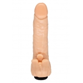 Телесная гелевая насадка-фаллос с клиторальными лепестками - 18,5 см. - LOVETOY (А-Полимер) - купить с доставкой в Махачкале