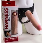 Реалистичный страпон Harness из трусиков и насадки-фаллоса - 18,5 см. - LOVETOY (А-Полимер) - купить с доставкой в Махачкале