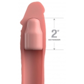 Телесная насадка-удлинитель 2 Inch Silicone X-tension with Strap - 20,3 см. - Pipedream - в Махачкале купить с доставкой