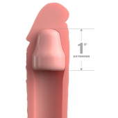 Телесная насадка-удлинитель 1 Inch Silicone X-tension - 17,8 см. - Pipedream - в Махачкале купить с доставкой