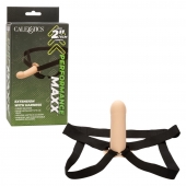 Телесный фаллопротез из силикона Extension with Harness - 15,75 см. - California Exotic Novelties - купить с доставкой в Махачкале