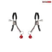 Серебристые зажимы на соски с шариками - Notabu - купить с доставкой в Махачкале