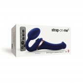 Синий безремневой страпон Multi Orgasm Size S с клиторальной стимуляцией - Strap-on-me - купить с доставкой в Махачкале