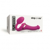 Ярко-розовый безремневой страпон Multi Orgasm Size S с клиторальной стимуляцией - Strap-on-me - купить с доставкой в Махачкале