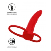 Красная насадка на пенис для двойного проникновения Black Red - 16,5 см. - ToyFa - купить с доставкой в Махачкале