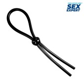 Черное силиконовое лассо с шариком для утяжки - Sex Expert - в Махачкале купить с доставкой