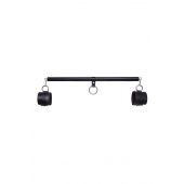 Черная распорка для ног с кожаными манжетами - Pecado - купить с доставкой в Махачкале