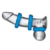 Комплект из трех голубых эрекционных колец 3-Pack Ribbed Rider Cock Ring Set - BlueLine - в Махачкале купить с доставкой