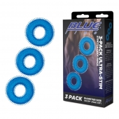 Комплект из трех голубых колец для эрекции 3-Pack Ultra-Stim Stretch Cock Rings - BlueLine - в Махачкале купить с доставкой