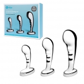 Набор из 3 стальных стимуляторов простаты Stainless Steel P-spot Training Set - b-Vibe - в Махачкале купить с доставкой