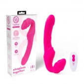Розовый безремневой страпон на радиоуправлении Strapless Together - 22 см. - Together Toy - купить с доставкой в Махачкале