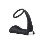 Черное эрекционное кольцо с вибропробкой Vibrating Anal Plug With Cockring - Dream Toys - в Махачкале купить с доставкой