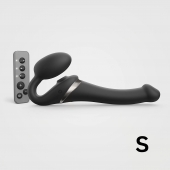 Черный безремневой страпон Multi Orgasm Size S с клиторальной стимуляцией - Strap-on-me - купить с доставкой в Махачкале