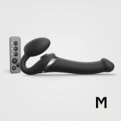 Черный безремневой страпон Multi Orgasm Size M с клиторальной стимуляцией - Strap-on-me - купить с доставкой в Махачкале