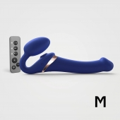 Синий безремневой страпон Multi Orgasm Size M с клиторальной стимуляцией - Strap-on-me - купить с доставкой в Махачкале