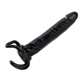 Чёрная насадка-фаллос для двойного проникновения INFLATABLE DILDO SLIM DONG  - 13,5 см. - Toyz4lovers - в Махачкале купить с доставкой