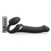 Черный безремневой страпон Multi Orgasm Size L с клиторальной стимуляцией - Strap-on-me - купить с доставкой в Махачкале