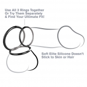 Набор из трех черных эрекционных колец Silicone 3-Ring Stamina Set - Pipedream - в Махачкале купить с доставкой
