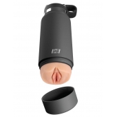 Серый мастурбатор в виде бутылки F*ck Flask - Pipedream - в Махачкале купить с доставкой
