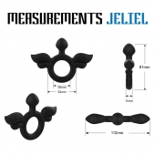 Черное эрекционное кольцо с крыльями Rooster Jeliel Angel - Velv or - в Махачкале купить с доставкой