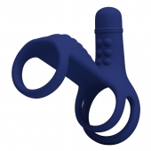 Синяя вибронасадка на пенис Vibrating Penis Sling - Baile - в Махачкале купить с доставкой