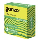 Ультратонкие презервативы Ganzo Ultra thin - 3 шт. - Ganzo - купить с доставкой в Махачкале