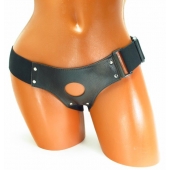 Трусики для страпона коричневого цвета - БДСМ Арсенал - купить с доставкой в Махачкале