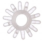 Прозрачное гелевое эрекционное кольцо с шипиками - Toyfa Basic - в Махачкале купить с доставкой