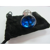 Анальное украшение BUTT PLUG  Small с синим кристаллом - 7 см. - Anal Jewelry Plug - купить с доставкой в Махачкале