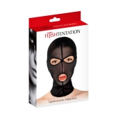 Черная сетчатая маска на голову с отверстиями для глаз и рта - Fetish Tentation - купить с доставкой в Махачкале