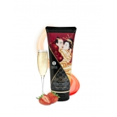 Массажный крем для тела с ароматом клубники и шампанского Sparkling Strawberry Wine - 200 мл. - Shunga - купить с доставкой в Махачкале