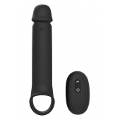 Черная насадка-удлинитель с вибрацией Vibrating Extender With Remote - Dream Toys - в Махачкале купить с доставкой