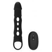Черная насадка-удлинитель Vibrating Extender With Remote с вибрацией - Dream Toys - в Махачкале купить с доставкой