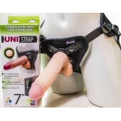 Страпон-унисекс с двумя насадками UNI strap 7  Harness - 19 и 16 см. - LOVETOY (А-Полимер) - купить с доставкой в Махачкале