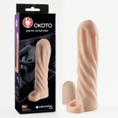 Телесная насадка-удлинитель Okoto со спиралевидным рельефом - 16 см. - Sitabella - в Махачкале купить с доставкой