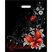 Черный пакет Glamour с вырубной ручкой (38х47 см) - Сима-Ленд - купить с доставкой в Махачкале
