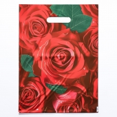 Пакет с цветочным принтом и вырубной ручкой (30х40 см) - Сима-Ленд - купить с доставкой в Махачкале