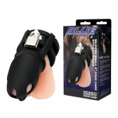 Черная клетка для пениса Silicone Small 2 in Cock Cage With Ball Divider - BlueLine - купить с доставкой в Махачкале