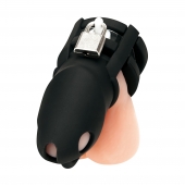 Черная клетка для пениса Silicone Small 2 in Cock Cage With Ball Divider - BlueLine - купить с доставкой в Махачкале