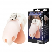 Белая клетка для пениса Silicone Small 2 in Cock Cage With Ball Divider - BlueLine - купить с доставкой в Махачкале