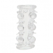 Прозрачная насадка на пенис с шипами и бугорками JELLY JOY LUST CLUSTER CLEAR - Dream Toys - в Махачкале купить с доставкой