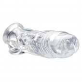 Прозрачная насадка для увеличения члена Realistic Clear Penis Enhancer and Ball Stretcher - 20,3 см. - XR Brands - в Махачкале купить с доставкой