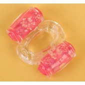 Прозрачное виброкольцо с двумя вибропульками - Toyfa Basic - в Махачкале купить с доставкой