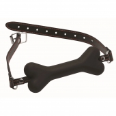 Черный кляп в форме косточки Hound Adjustable Dog Bone Gag - XR Brands - купить с доставкой в Махачкале