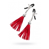 Зажимы на соски «Прищепки» с красными кисточками из замши - Pecado - купить с доставкой в Махачкале